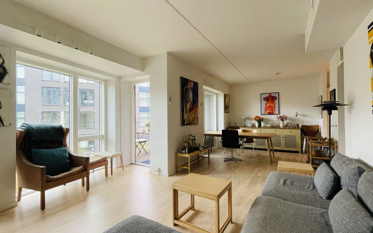 Nordhavn - 2 People - 1 Br - Metro - Balcony: Lunchrum, Vardagsrum