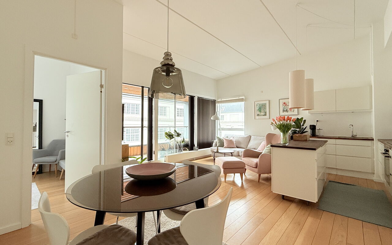 Nordhavn - Metro - 4 People - 2 Br: Kök, Lunchrum, Vardagsrum
